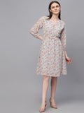Gipsy Light Grey/D. Grey Georgette Dress