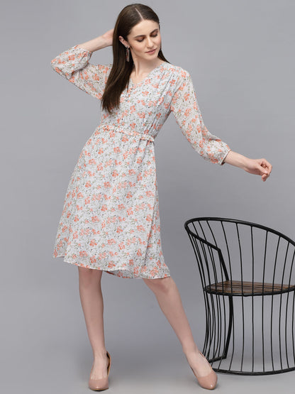 Gipsy Light Grey/D. Grey Georgette Dress