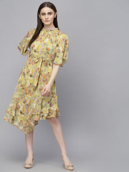 Gipsy Lime Green Georgette Dress