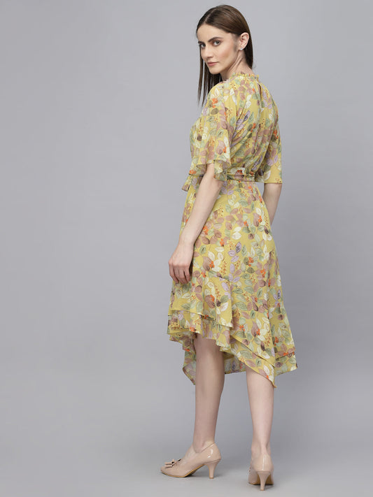 Gipsy Lime Green Georgette Dress