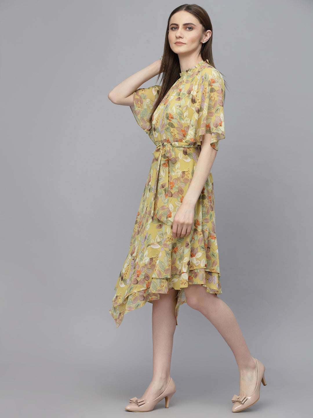 Gipsy Lime Green Georgette Dress
