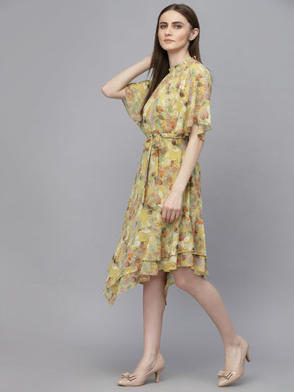 Gipsy Lime Green Georgette Dress