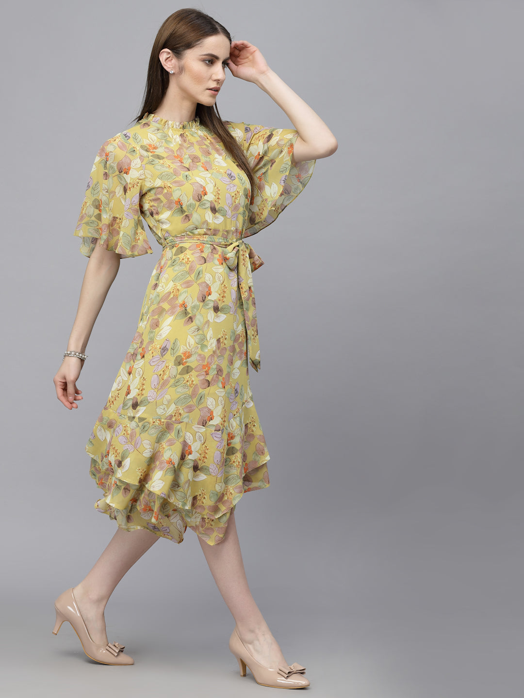 Gipsy Lime Green Georgette Dress