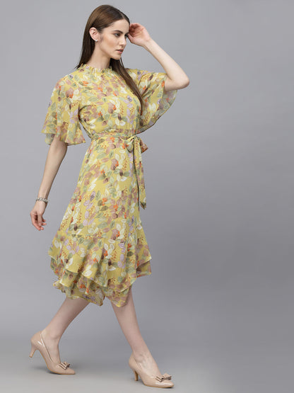 Gipsy Lime Green Georgette Dress