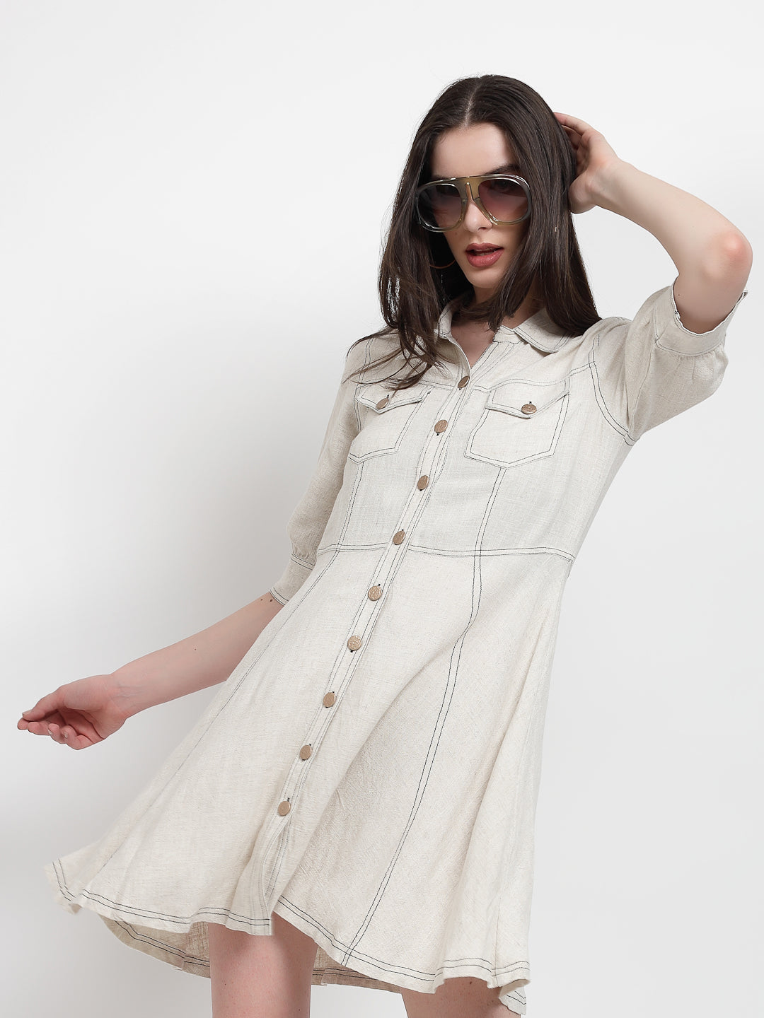 Gipsy White Linen Dress
