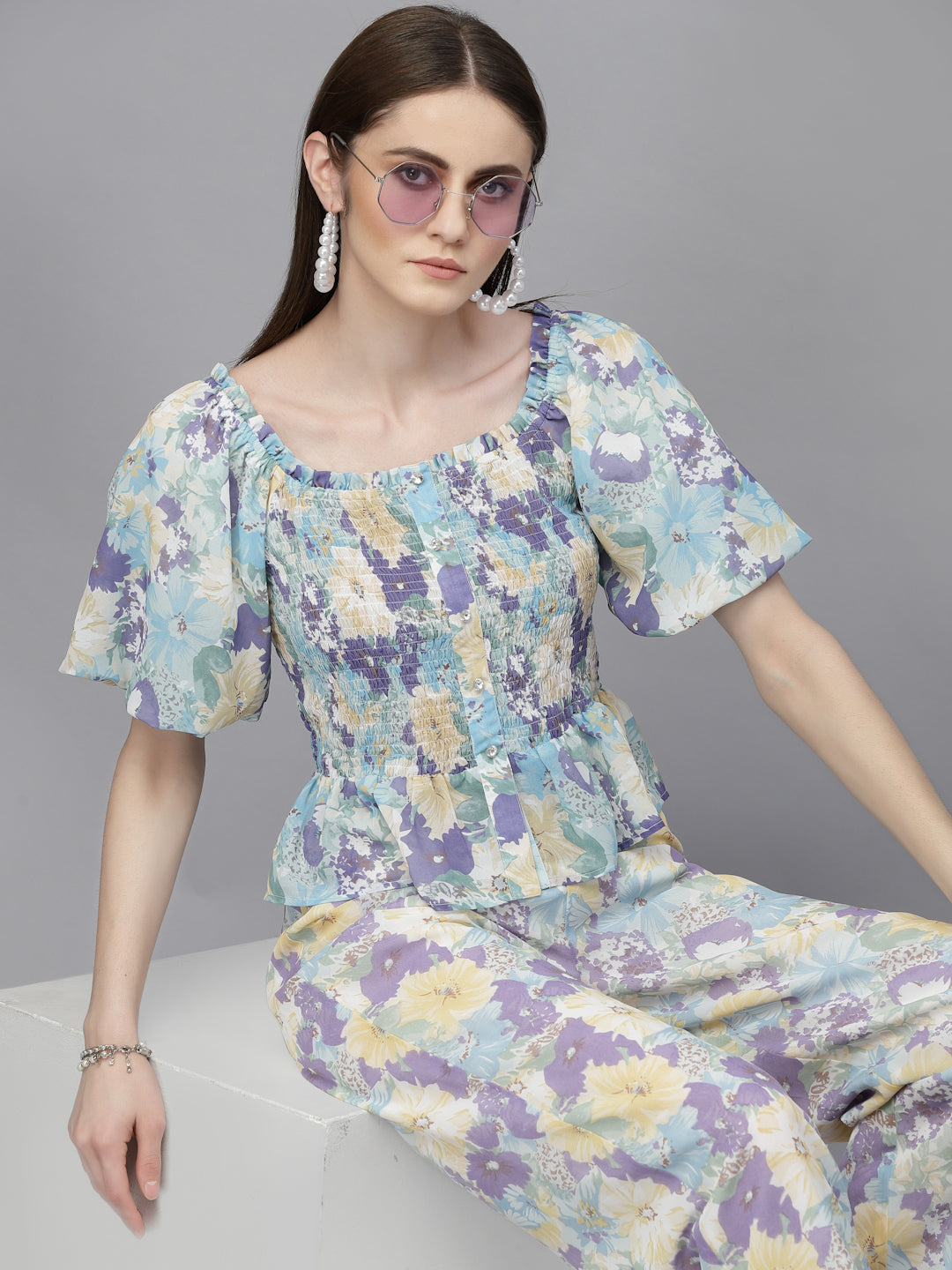 Gipsy Purple Georgette Co-Ord Pant