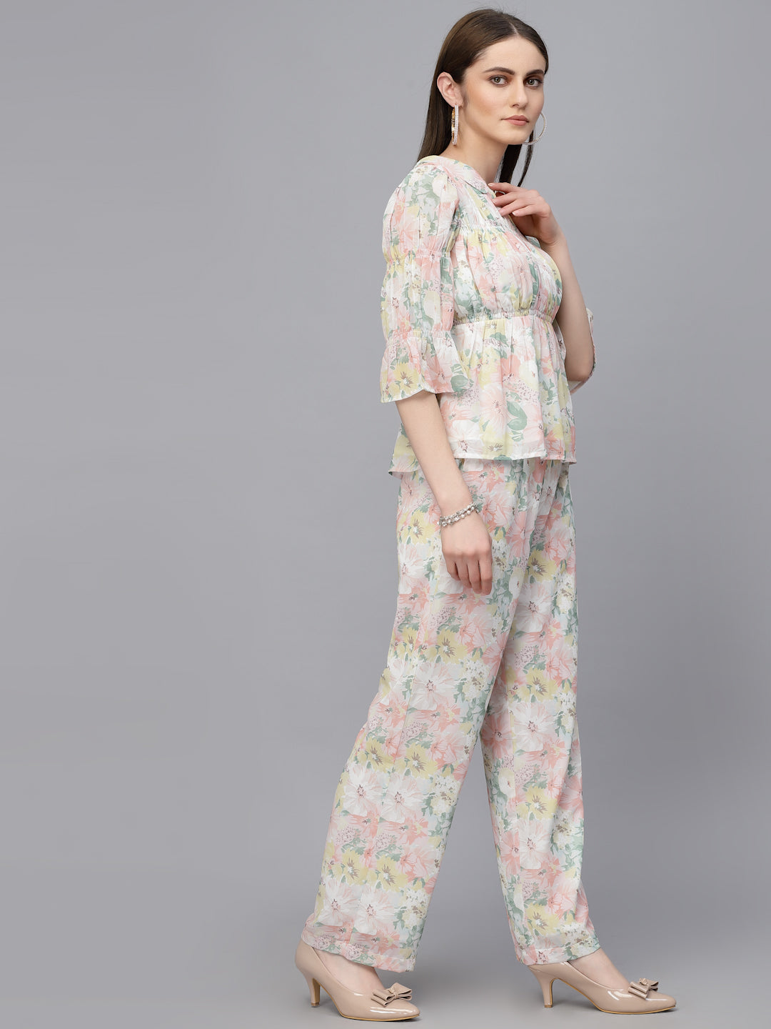 Gipsy Pink Georgette Co-Ord Top