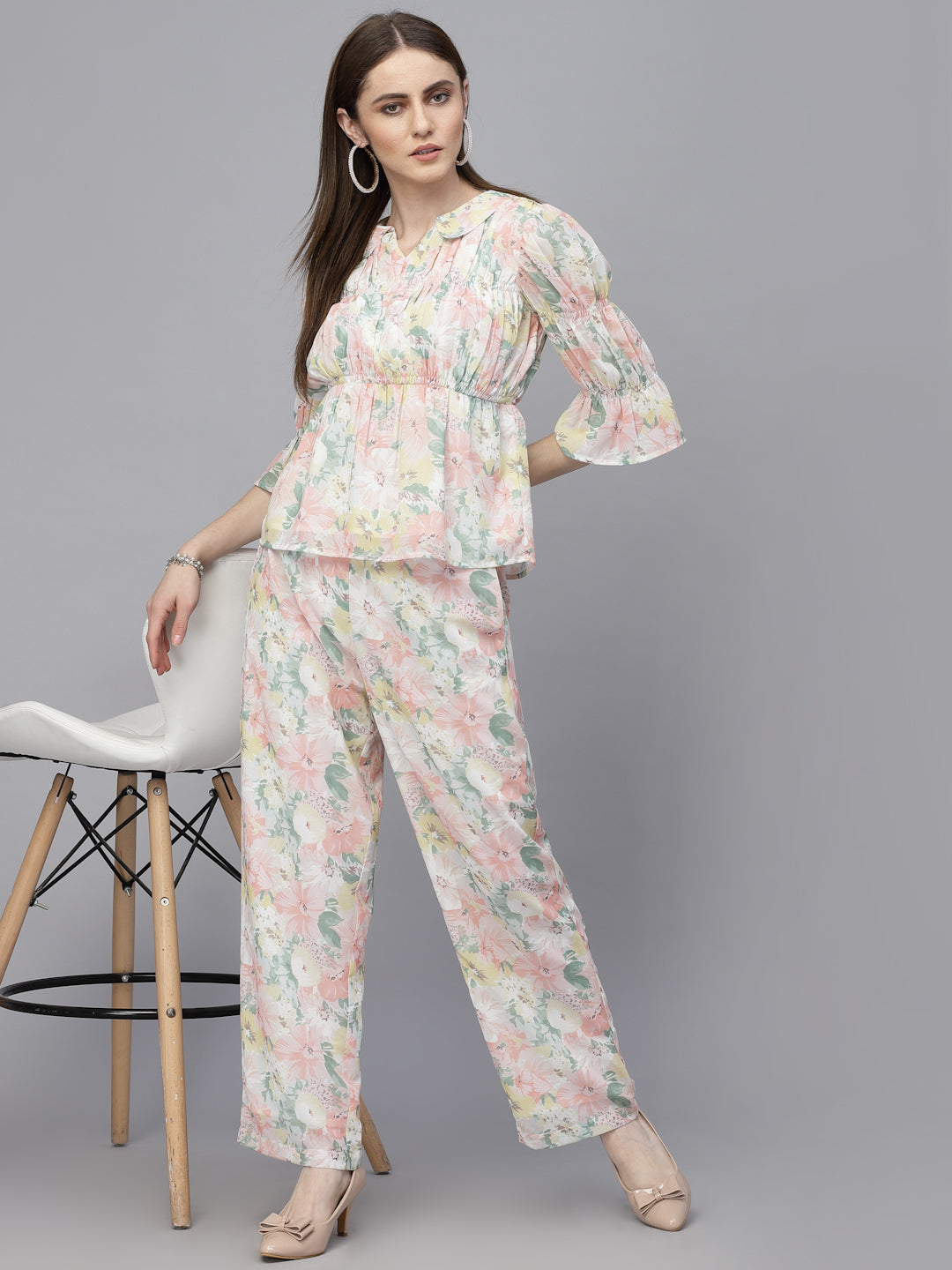 Gipsy Pink Georgette Co-Ord Top