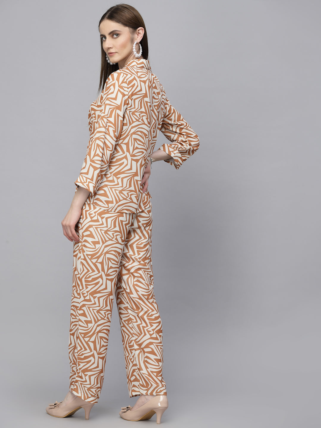 Gipsy Beige Georgette Co-Ord Pant