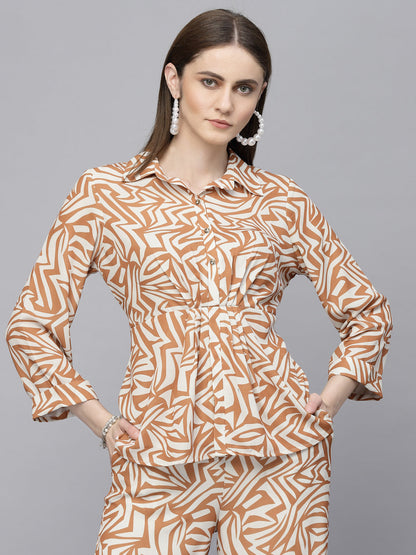 Gipsy Beige Georgette Co-Ord Top