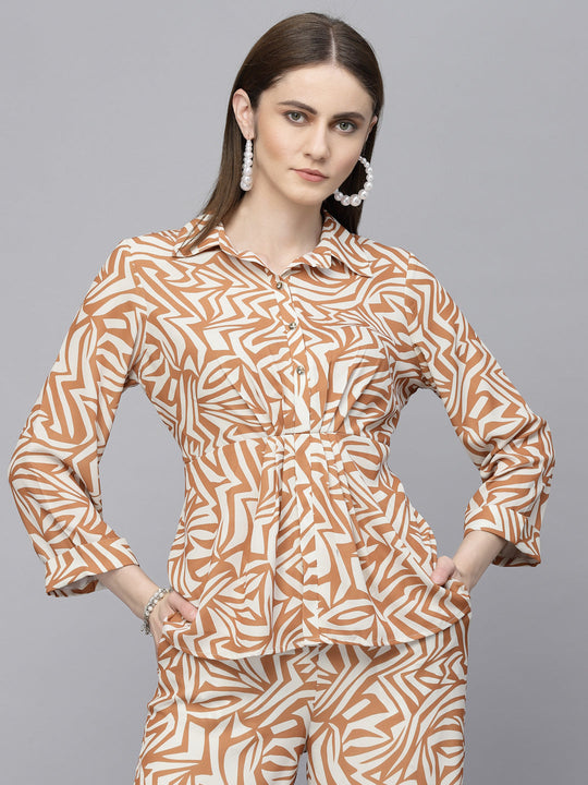 Gipsy Beige Georgette Co-Ord Top