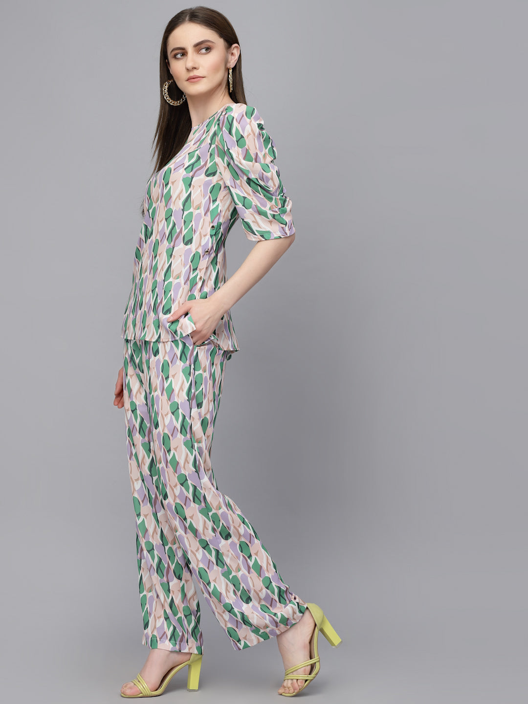 Gipsy Green Georgette Co-Ord Pant