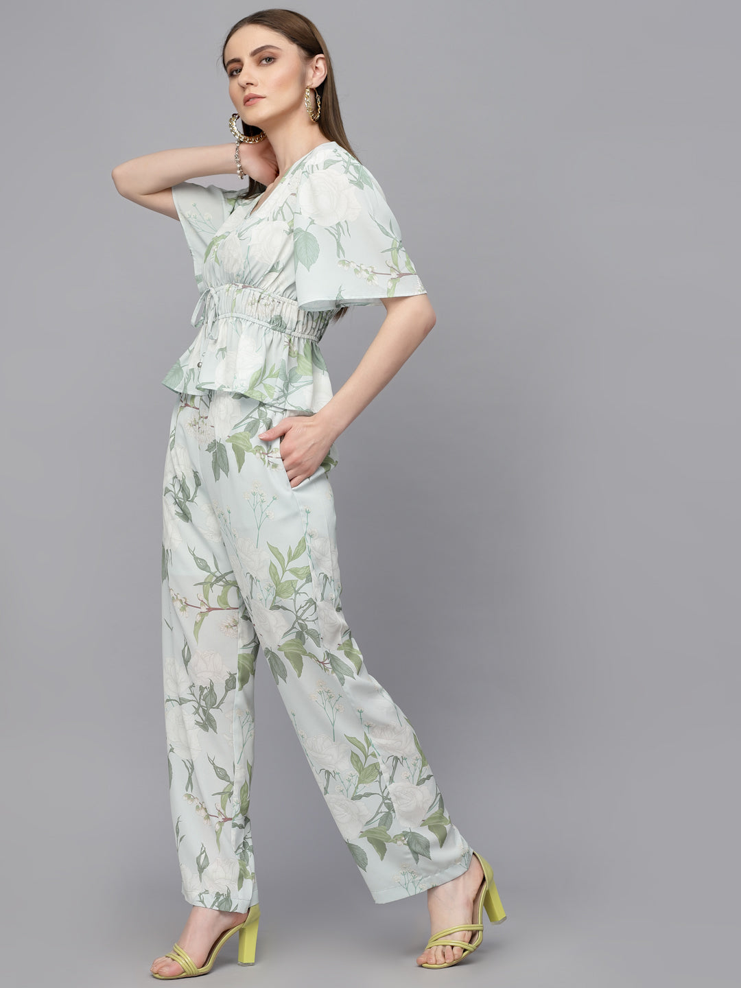 Gipsy Green Georgette Co-Ord Pant