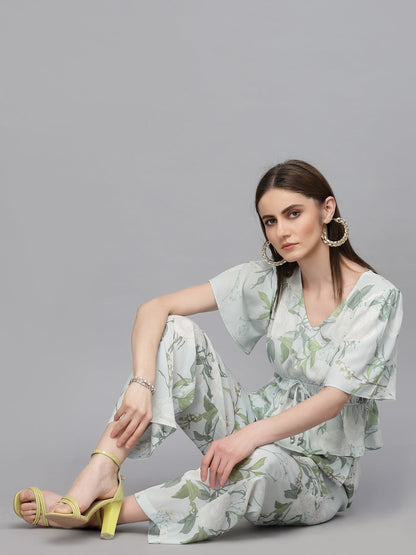 Gipsy Green Georgette Co-Ord Top