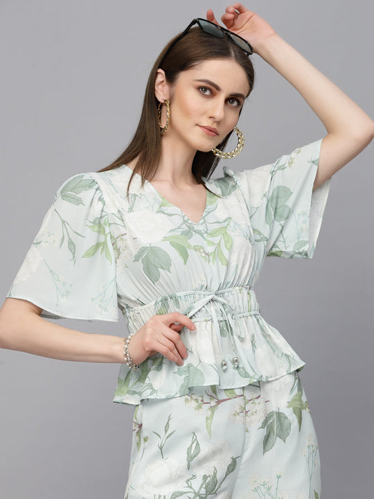 Gipsy Green Georgette Co-Ord Top