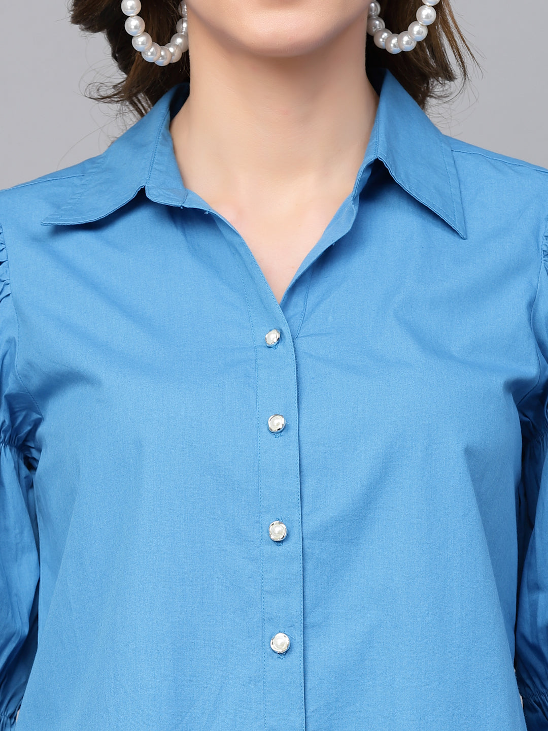 Gipsy Royal Blue Cotton  Shirt