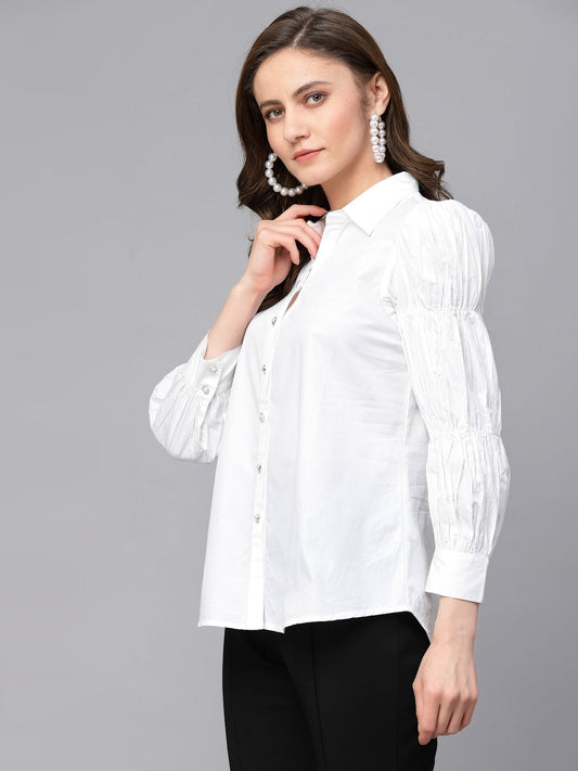 Gipsy White Cotton  Shirt