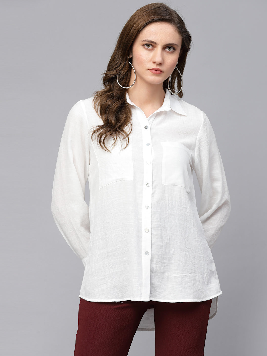 Gipsy White Textured Cotton Shirt