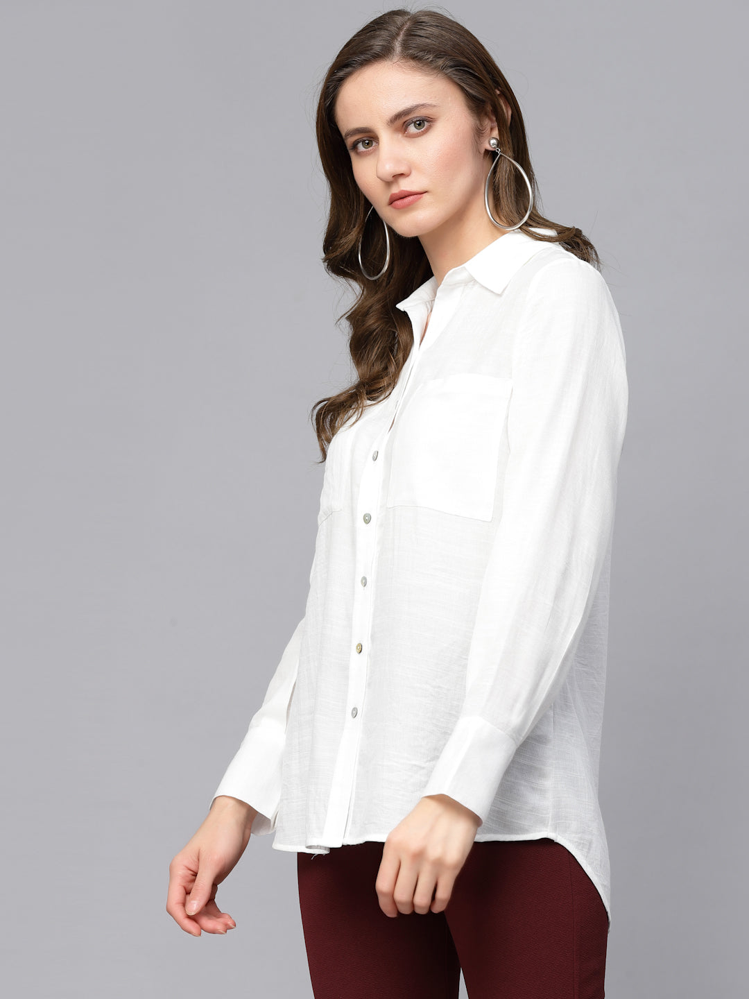 Gipsy White Textured Cotton Shirt