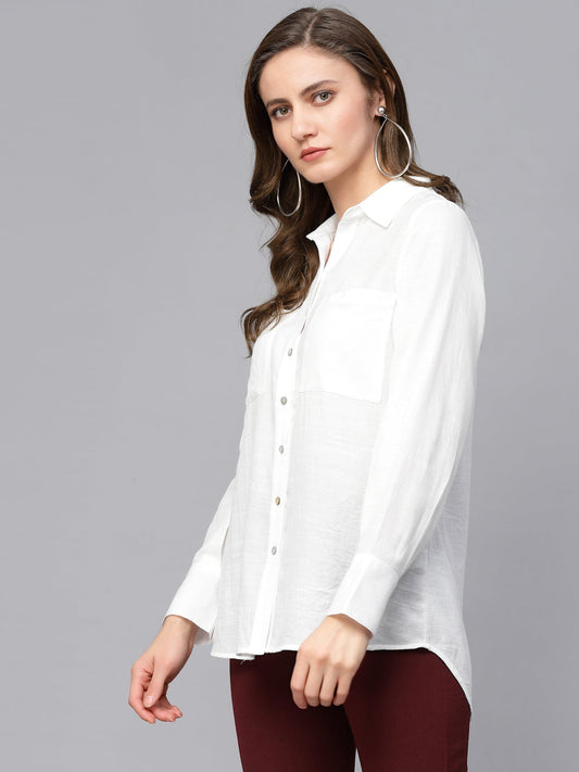 Gipsy White Textured Cotton Shirt