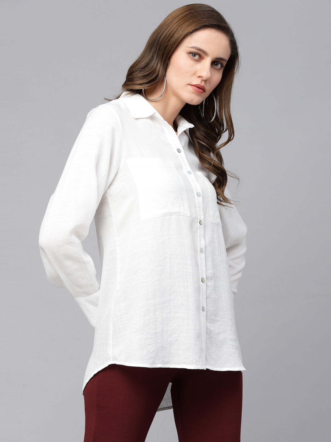 Gipsy White Textured Cotton Shirt