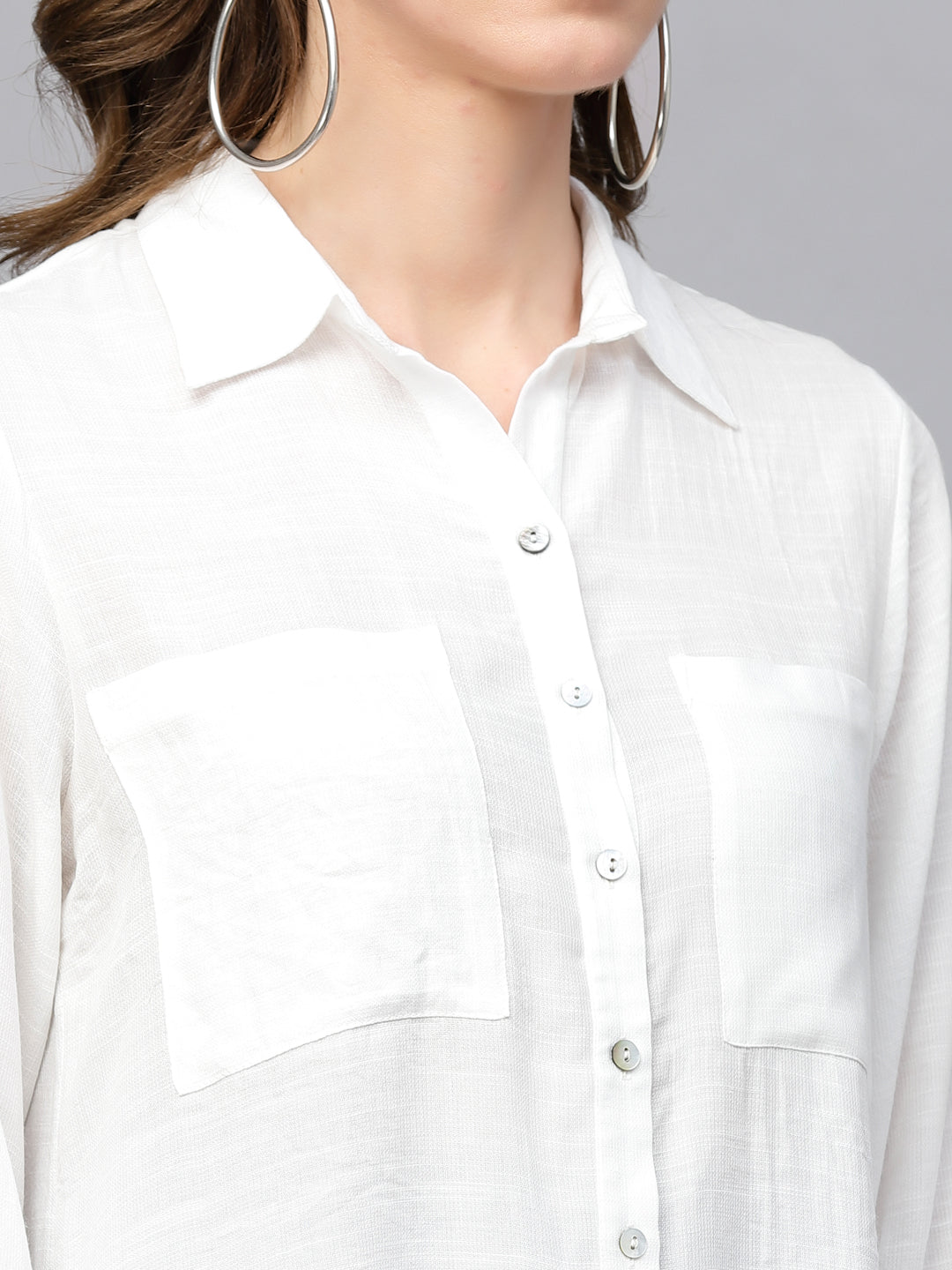 Gipsy White Textured Cotton Shirt
