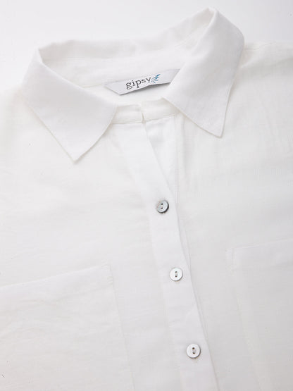 Gipsy White Textured Cotton Shirt