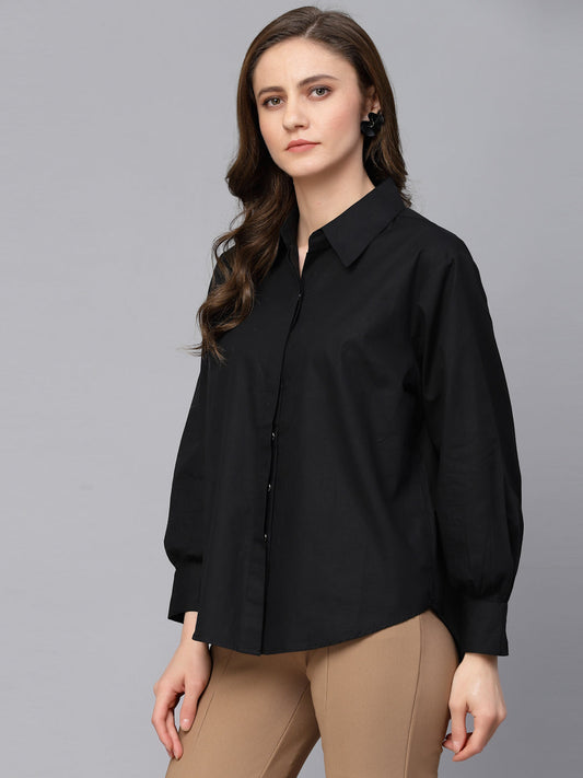 Gipsy Black Cotton  Shirt