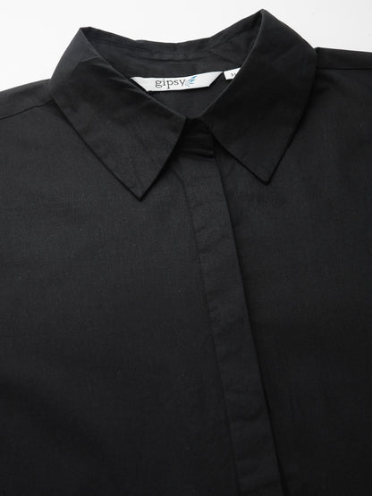 Gipsy Black Cotton  Shirt