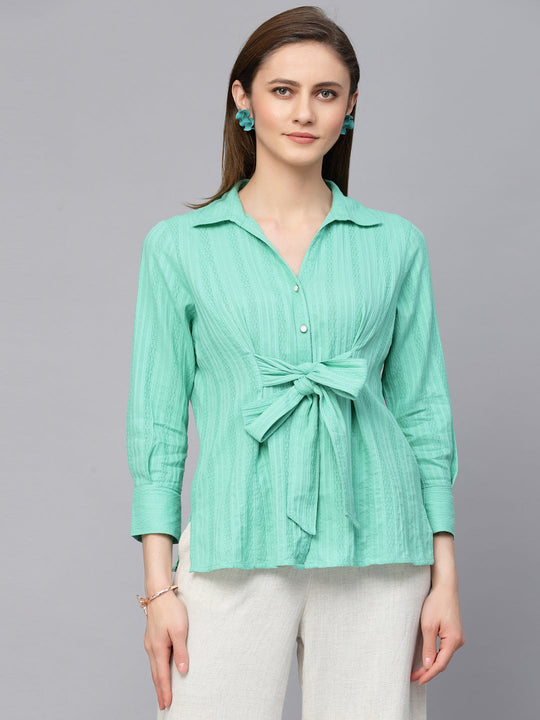 Gipsy Green Textured Cotton Tunic