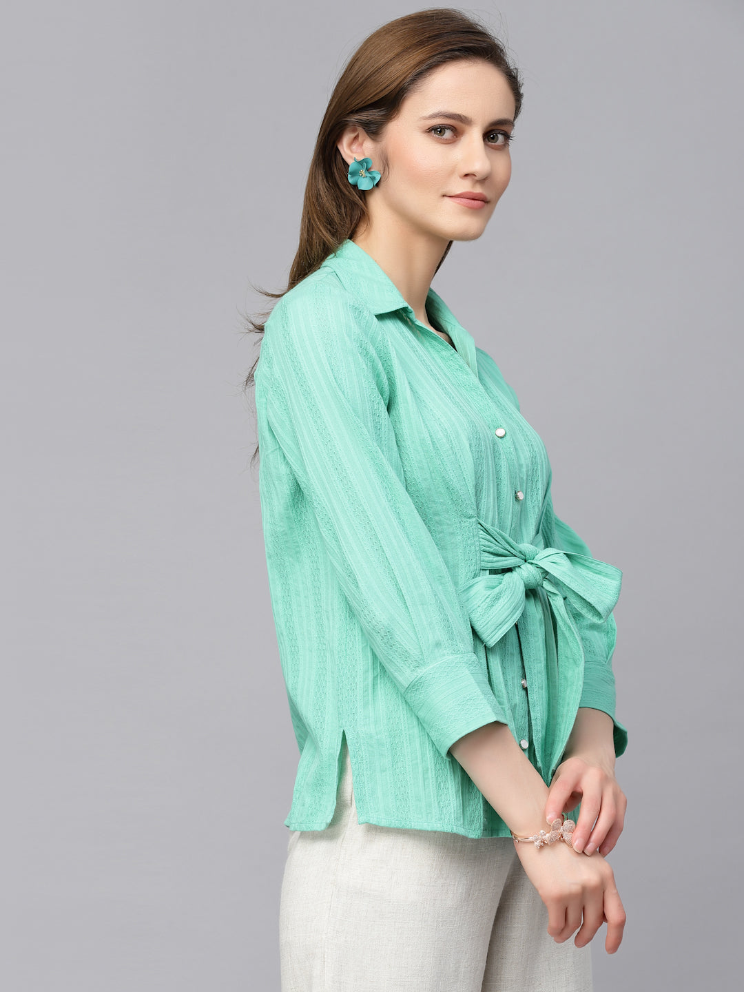 Gipsy Green Textured Cotton Tunic