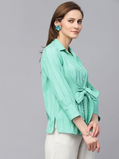 Gipsy Green Textured Cotton Tunic
