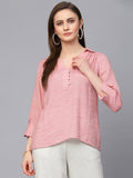 Gipsy Pink Textured Cotton Tunic