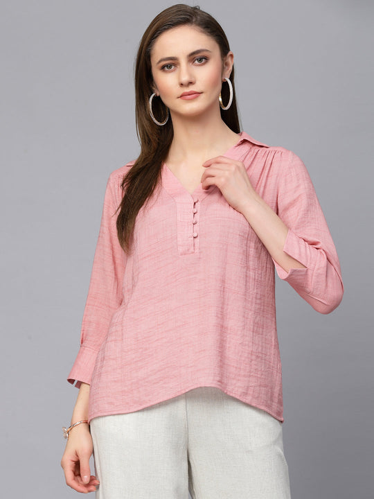 Gipsy Pink Textured Cotton Tunic