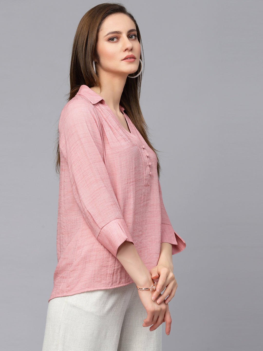 Gipsy Pink Textured Cotton Tunic
