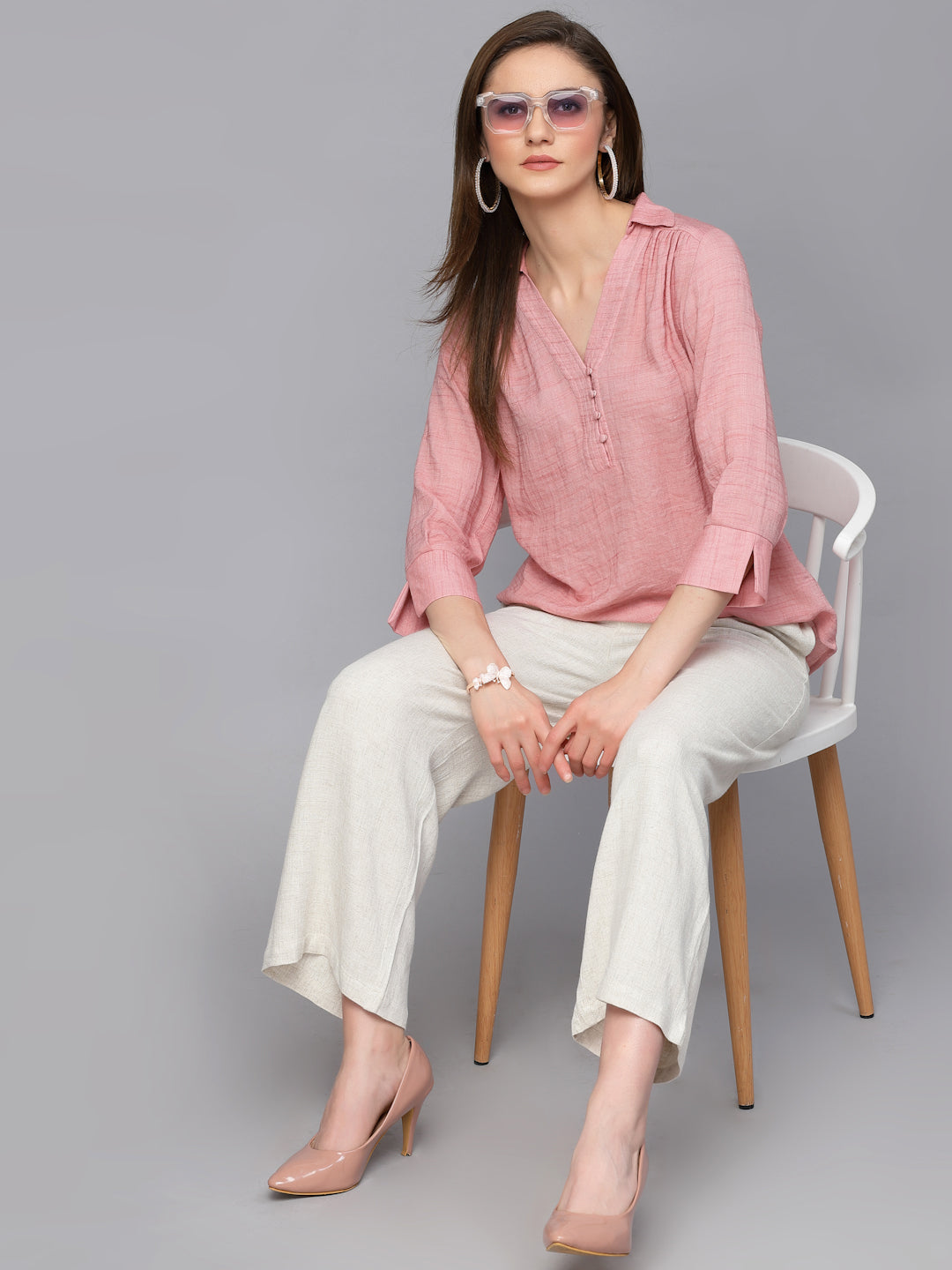 Gipsy Pink Textured Cotton Tunic