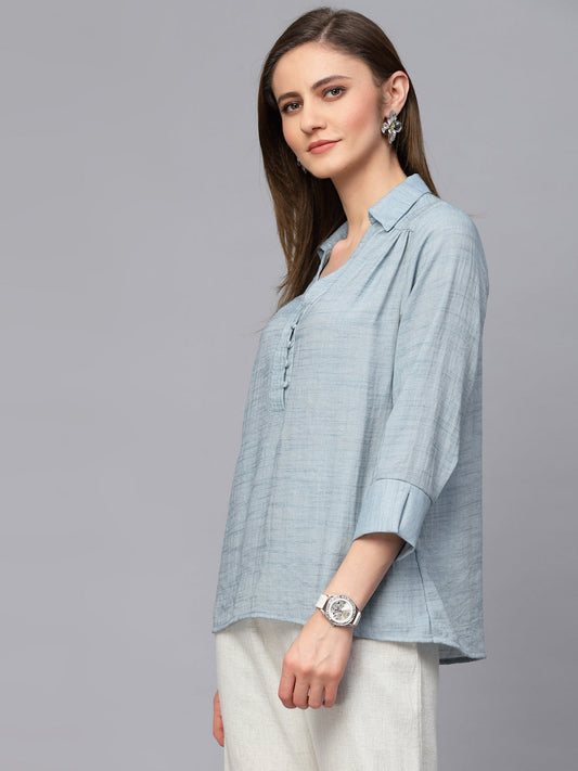 Gipsy Sage Textured Cotton Tunic
