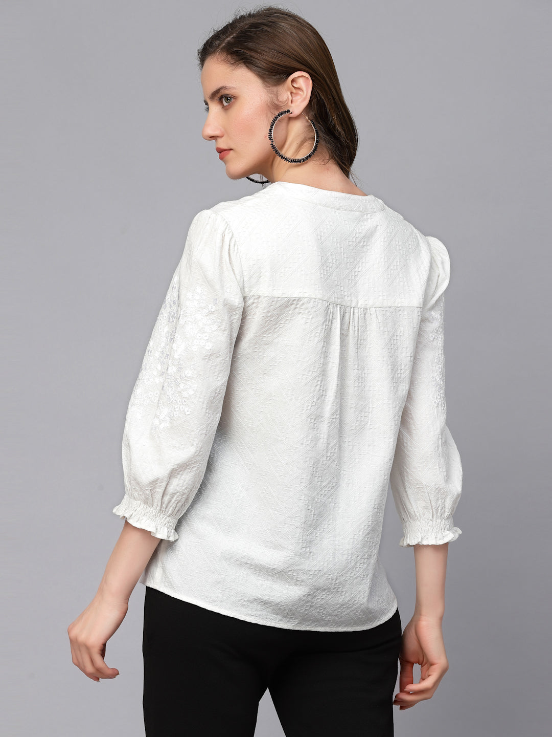 Gipsy White Textured Cotton Tunic