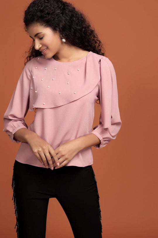 Pink Blossom Embellished Top