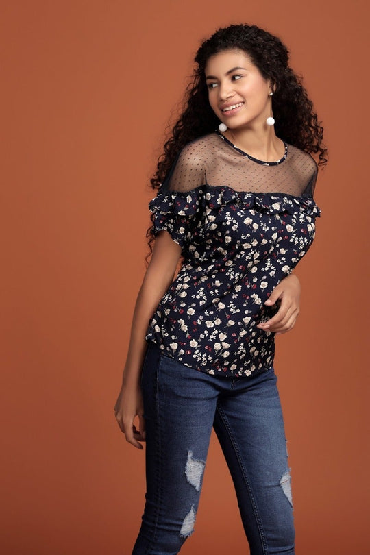 Lace It Up Floral Top