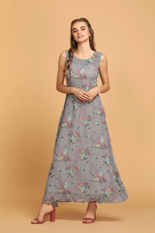 Printed Vertical Floral Top