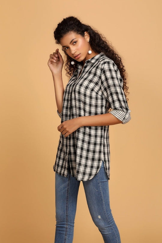 Black Checkered Shirt
