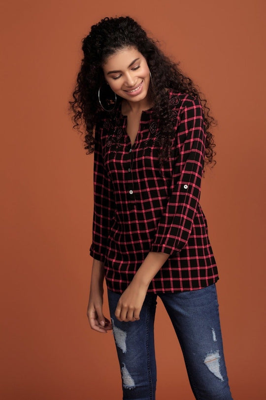 Alluring Checkered Top