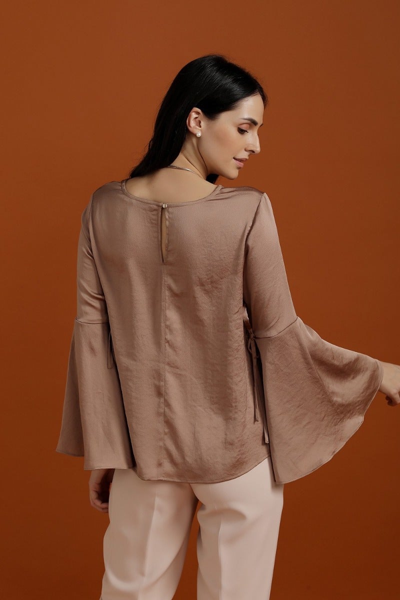 Eccentric Satin Bell Sleeves Top