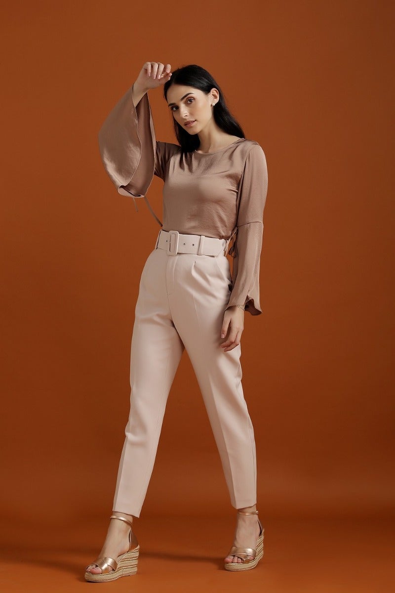 Eccentric Satin Bell Sleeves Top