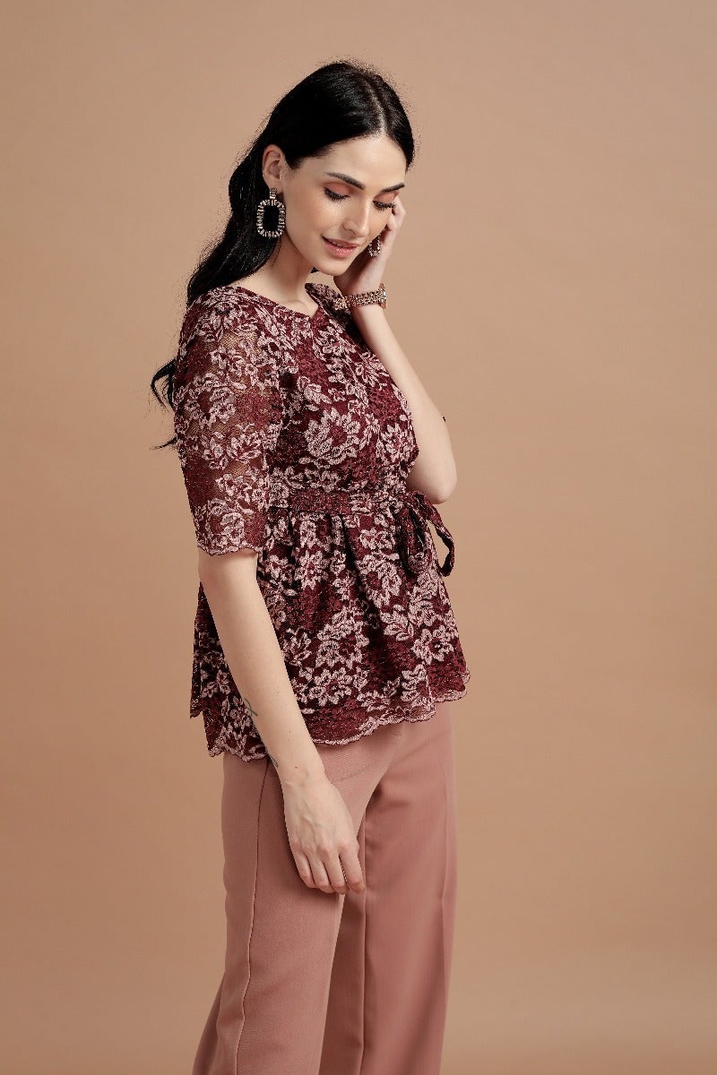Gipsy Wine Polyster Top