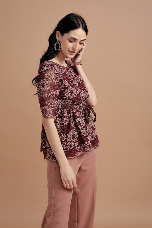 Gipsy Wine Polyster Top