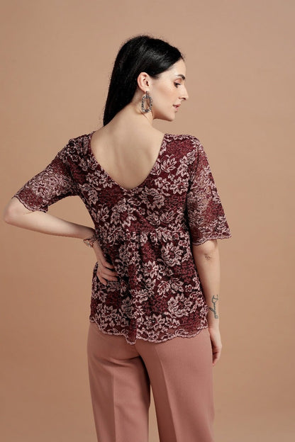 Gipsy Wine Polyster Top