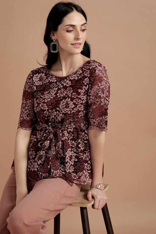 Gipsy Wine Polyster Top