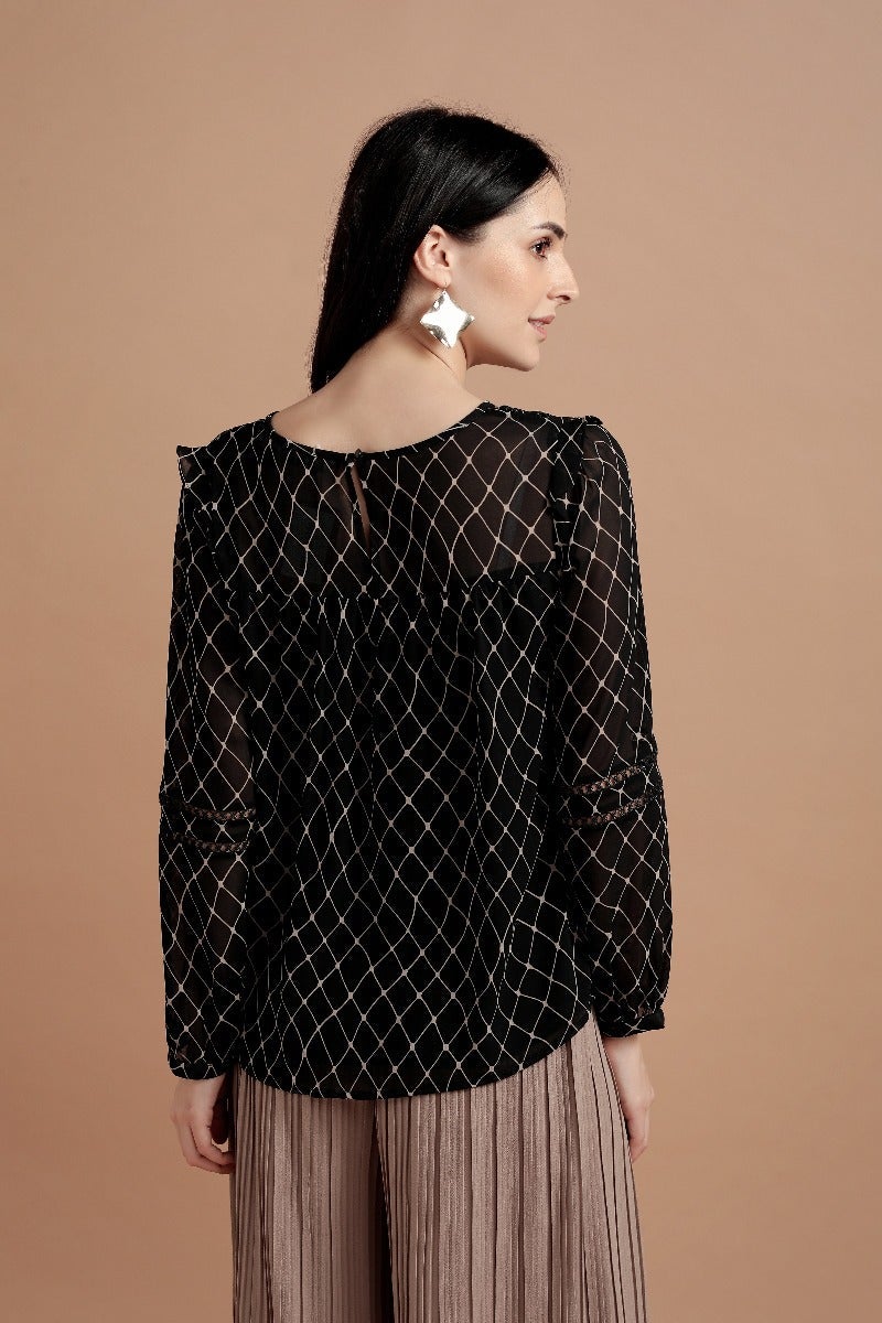 Spectacular Printed Black Top